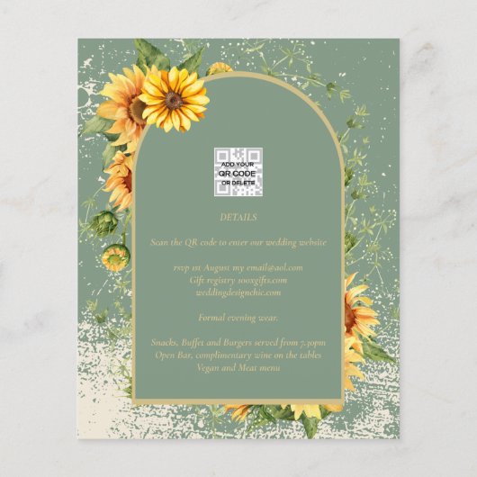 BUDGET All-in-1 Rustic Sunflower Greenery Wedding (Achterkant)