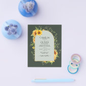 BUDGET All-in-1 Rustic Sunflower Greenery Wedding Flyer (Enkel)