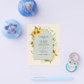 BUDGET All-in-1 Rustic Sunflower Greenery Wedding Flyer (Enkel)