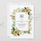BUDGET All-in-1 Rustic Sunflower Greenery Wedding Kaart (Achterkant)