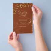Budget All-in-1 Rustic Terracotta GOLD Wedding Flyer (Hand)