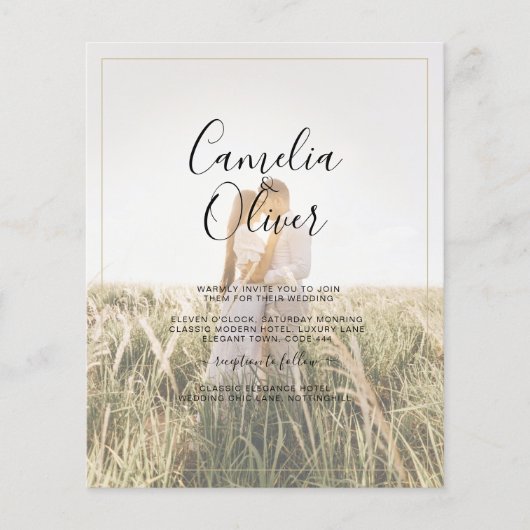 Budget All-in-1 Rustic Terracotta GOLD Wedding Flyer (Voorkant)