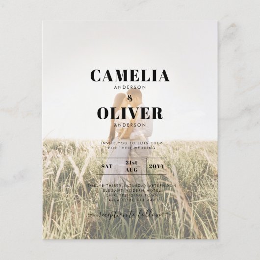 Budget All-in-1 Rustic Terracotta GOLD Wedding Flyer (Voorkant)