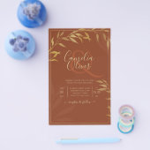 Budget All-in-1 Rustieke Terracotta GOUDEN Bruilof Flyer (Enkel)