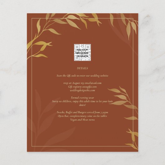 Budget All-in-1 Rustieke Terracotta GOUDEN Huwelij Flyer