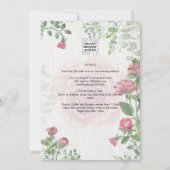 Budget All-in-1 Stof Roze Rozen Bloemen Bruiloft Kaart (Achterkant)