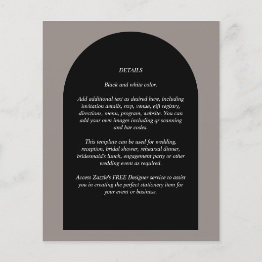 BUDGET All-in-1 Wedding Script Ampersand Arch Flyer (Achterkant)
