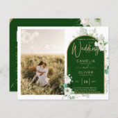 Budget All-in-1 White Roses Green Wedding QR Code (Voorkant / Achterkant)