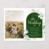 Budget All-in-1 White Roses Green Wedding QR Code (Voorkant)