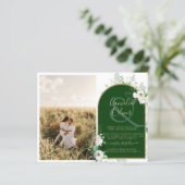 Budget All-in-1 White Roses Green Wedding QR Code (Staand voorkant)