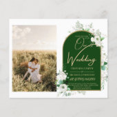 Budget All-in-1 White Roses Green Wedding QR Code (Voorkant)