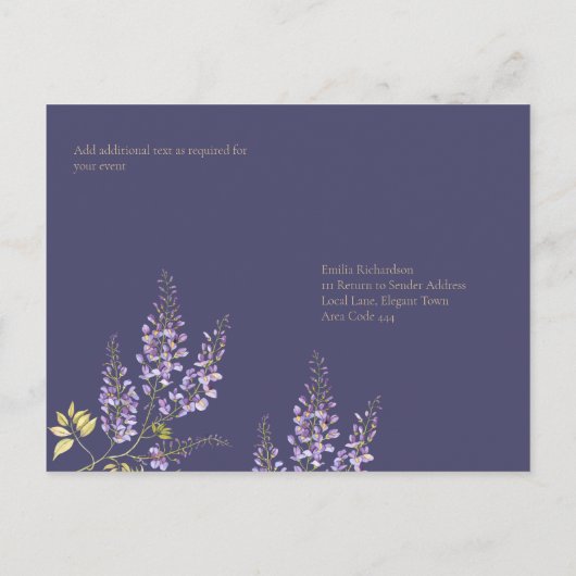 BUDGET All-In-1 Wisteria Stof Dusty Paars Goud Bru Briefkaart (Achterkant)