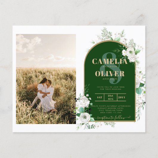 Budget All-in-1 Witte Rozen Groene Trouw QR Code (Voorkant)