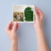 Budget All-in-1 Witte Rozen Groene Trouw QR Code Flyer (Hand)