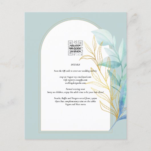 BUDGET All-in-1 Zee Glas Goudblad Salie Bruiloft (Achterkant)