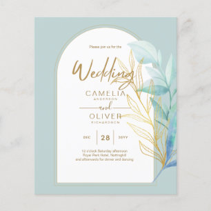 BUDGET All-in-1 Zee Glas Goudblad Salie Bruiloft Flyer