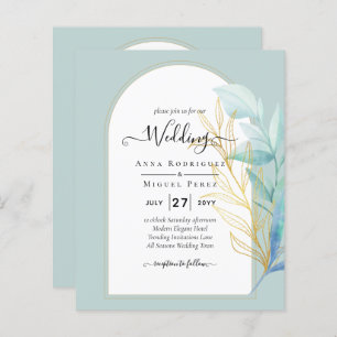 BUDGET All-in-1 Zee Glass Gold Leaf Sage Wedding