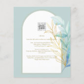 BUDGET All-in-1 Zee Glass Gold Leaf Sage Wedding Flyer (Achterkant)
