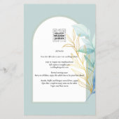 BUDGET All-in-1 Zee Glass Gold Leaf Sage Wedding Flyer (Achterkant)