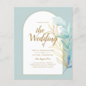 BUDGET All-in-1 Zee Glass Gold Leaf Sage Wedding Flyer (Voorkant)
