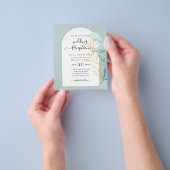 BUDGET All-in-1 Zee Glass Gold Leaf Sage Wedding Flyer (Hand)