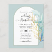 BUDGET All-in-1 Zee Glass Gold Leaf Sage Wedding Flyer (Voorkant)