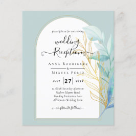 BUDGET All-in-1 Zee Glass Gold Leaf Sage Wedding Flyer