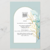 BUDGET All-in-1 Zee Glass Gold Leaf Sage Wedding Flyer (Achterkant)
