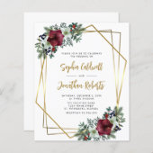 Budget All in One Amaryllis Wedding Invite (Voorkant / Achterkant)