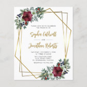 Budget All in One Amaryllis Wedding Invite (Voorkant)