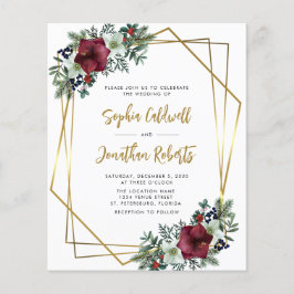 Budget All in One Amaryllis Wedding Invite