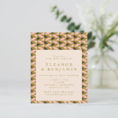Budget All-in-One Art Deco Gouden Trouw Uitnodigin (Staand voorkant)