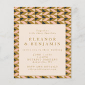 Budget All-in-One Art Deco Gouden Trouw Uitnodigin (Voorkant)