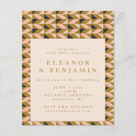 Budget All-in-One Art Deco Gouden Trouw Uitnodigin