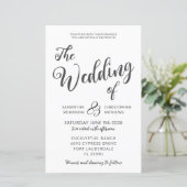 Budget All in One Black & White Wedding Invitation (Staand voorkant)