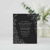 Budget All in One Black & White Wedding Invitation (Staand voorkant)