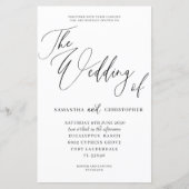 Budget All in One Black & White Wedding Invitation (Voorkant)