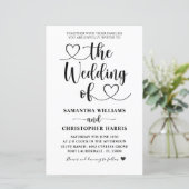 Budget All in One Black & White Wedding Invitation (Staand voorkant)
