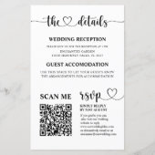 Budget All in One Black & White Wedding Invitation (Achterkant)