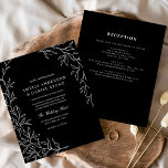 Budget All in One Black & White Wedding Invitation<br><div class="desc">Vereenvoudig uw huwelijksplanning met een all-in-one minimale uitnodiging voor een bruiloft. Dit slanke ontwerp heeft delicate, op natuur geïnspireerde bladaccenten, ideaal voor koppels die op zoek zijn naar een elegante maar ingetogen esthetiek. Het alles-in-één-formaat biedt ruimte voor alle essentiële details en biedt zowel stijl als gemak in één samenhangend stuk....</div>
