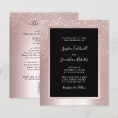 Budget All in One Blush Glitter Trouw Uitnodiging (Voorkant / Achterkant)