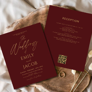 Budget All in One Bourgondië Gold Wedding QR-code