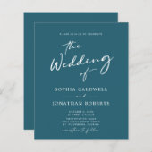 Budget All in One Calligraphy Blauwgroen Wedding I (Voorkant / Achterkant)