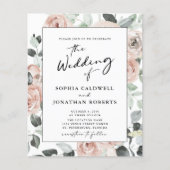 Budget All in One Calligraphy Rozen Wedding Invite (Voorkant)