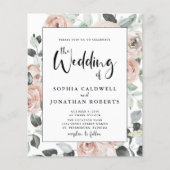 Budget All in One Calligraphy Rozen Wedding Invite (Voorkant)