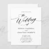 Budget All in One Calligraphy Wedding Invitation (Voorkant / Achterkant)