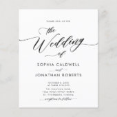 Budget All in One Calligraphy Wedding Invitation (Voorkant)