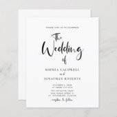 Budget All in One Calligraphy Wedding Invitation (Voorkant / Achterkant)