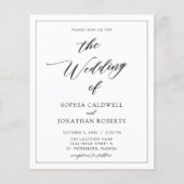 Budget All in One Calligraphy Wedding Invitation (Voorkant)