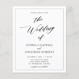 Budget All in One Calligraphy Wedding Invitation